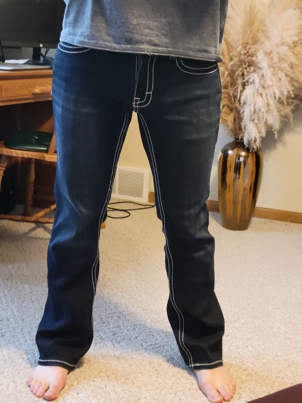 Men's BKE Dark Indigo Jeans with Contrast Stitching